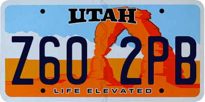 UT license plate Z602PB