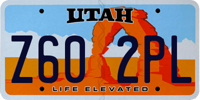 UT license plate Z602PL