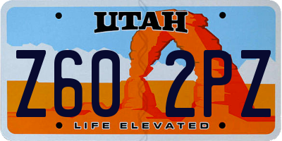 UT license plate Z602PZ