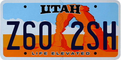 UT license plate Z602SH