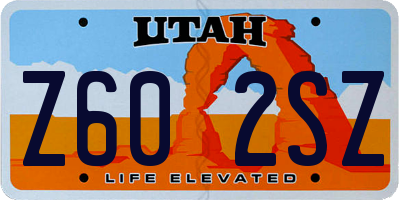 UT license plate Z602SZ
