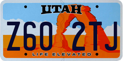 UT license plate Z602TJ