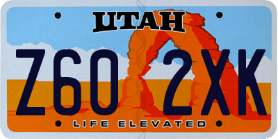 UT license plate Z602XK
