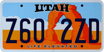 UT license plate Z602ZD