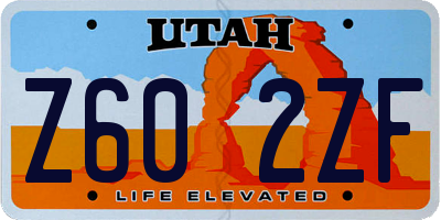 UT license plate Z602ZF