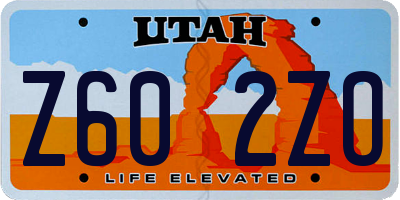 UT license plate Z602ZO