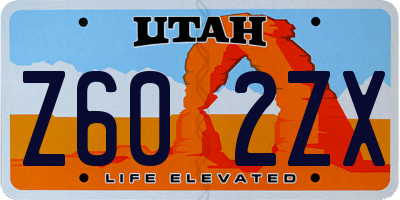 UT license plate Z602ZX