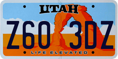 UT license plate Z603DZ