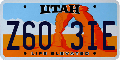UT license plate Z603IE