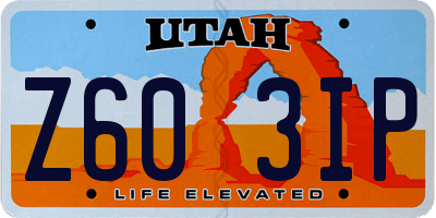 UT license plate Z603IP
