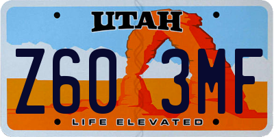 UT license plate Z603MF