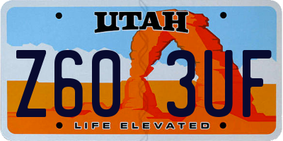 UT license plate Z603UF