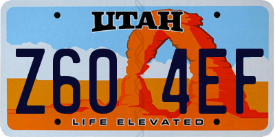 UT license plate Z604EF