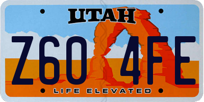UT license plate Z604FE