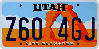 UT license plate Z604GJ