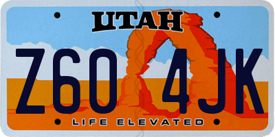 UT license plate Z604JK