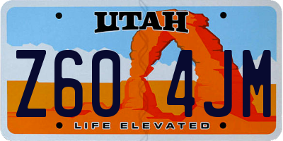 UT license plate Z604JM