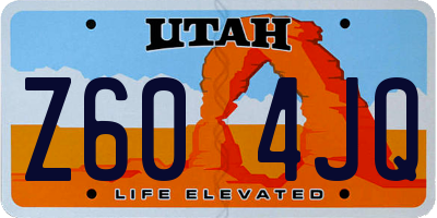 UT license plate Z604JQ