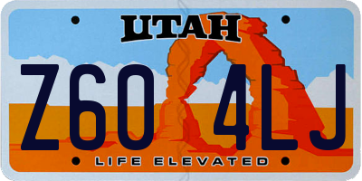 UT license plate Z604LJ