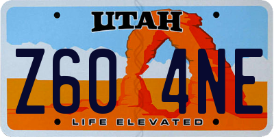 UT license plate Z604NE