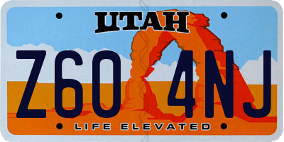 UT license plate Z604NJ