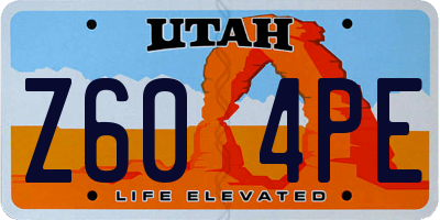 UT license plate Z604PE