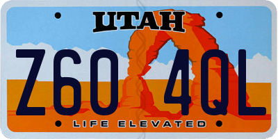 UT license plate Z604QL