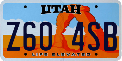 UT license plate Z604SB