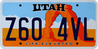 UT license plate Z604VL