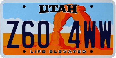 UT license plate Z604WW
