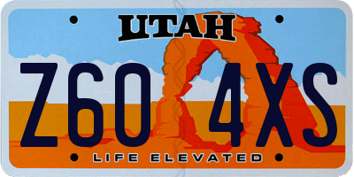 UT license plate Z604XS