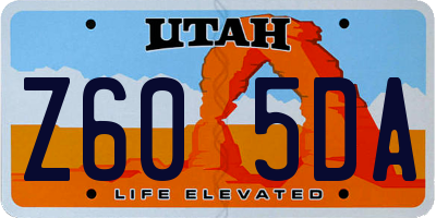 UT license plate Z605DA
