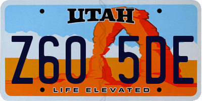 UT license plate Z605DE