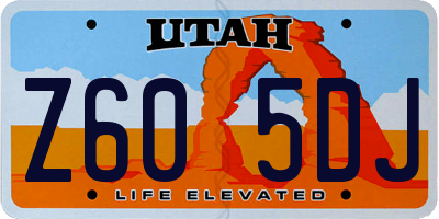 UT license plate Z605DJ