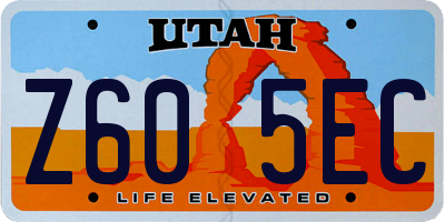 UT license plate Z605EC