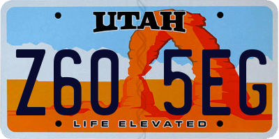 UT license plate Z605EG