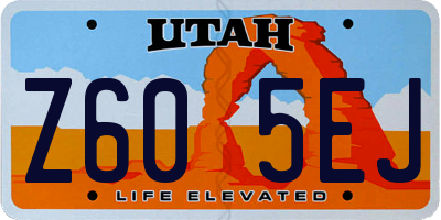 UT license plate Z605EJ