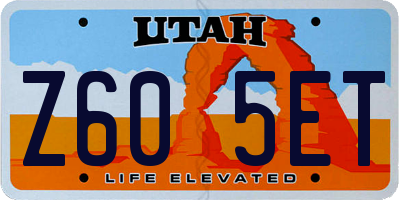 UT license plate Z605ET