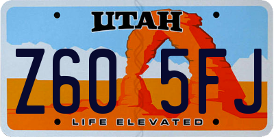 UT license plate Z605FJ