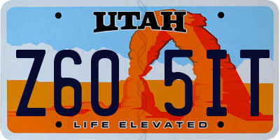 UT license plate Z605IT