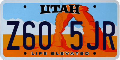UT license plate Z605JR