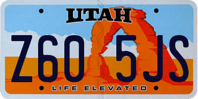 UT license plate Z605JS