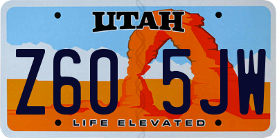 UT license plate Z605JW