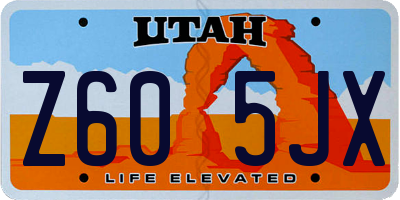 UT license plate Z605JX