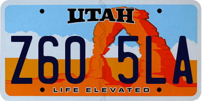 UT license plate Z605LA
