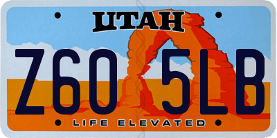 UT license plate Z605LB