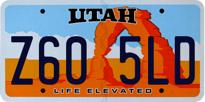 UT license plate Z605LD