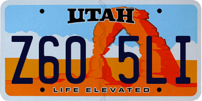 UT license plate Z605LI