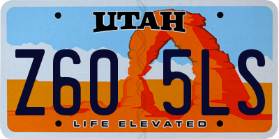 UT license plate Z605LS