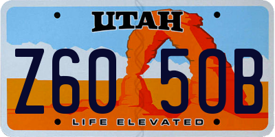 UT license plate Z605OB